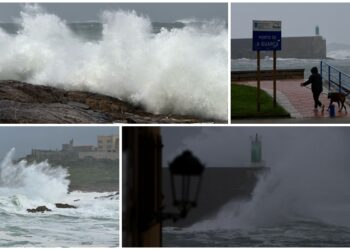 Así rompe y así ruge la alerta naranja en la costa de las Rías Baixas