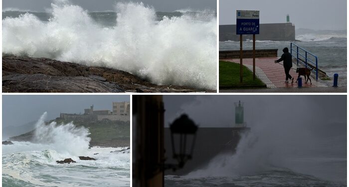 Así rompe y así ruge la alerta naranja en la costa de las Rías Baixas