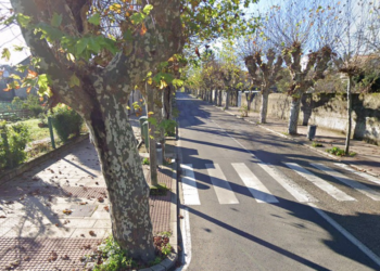 Los bomberos excarcelan a una mujer tras chocar contra un árbol y volcar su coche en Vigo
