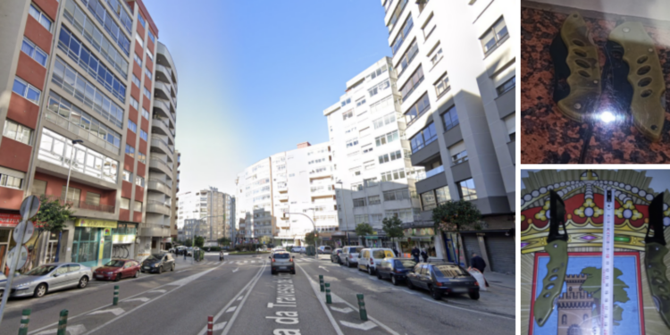 Arrestado un hombre con dos navajas tras intentar agredir a un peatón en Vigo