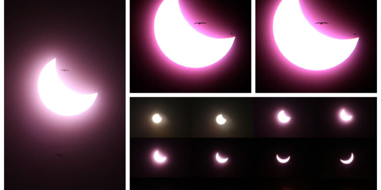Así se vio el eclipse parcial de Sol desde la ría de Vigo