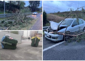 Borrasca «Martinho»: accidentes, tejados volando y dos personas heridas
