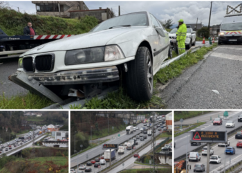 La autovía registra tres accidentes casi al mismo tiempo en ambos sentidos