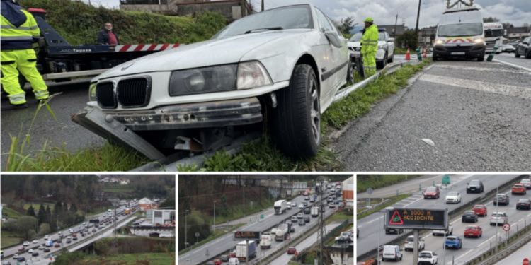 La autovía registra tres accidentes casi al mismo tiempo en ambos sentidos
