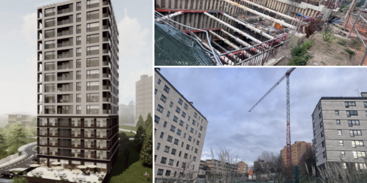 El futuro rascacielos de Bouzas asienta sus cimientos