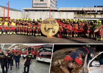 Caballero reconoce (de nuevo a medias) la labor de los bomberos y policías de Vigo tras la DANA