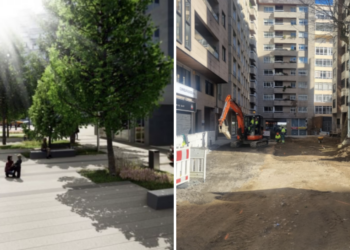Avanza (por fin) la obra del callejón que se transformará en una plaza en pleno centro de Vigo