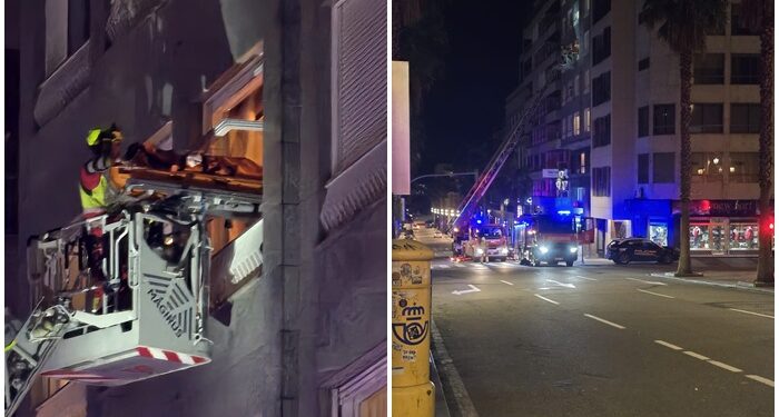Despliegue de bomberos en pleno centro de Vigo para socorrer a una mujer herida