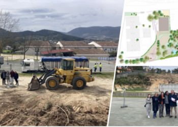 Arrancan las obras para crear el patio-bosque del Carlos Casares