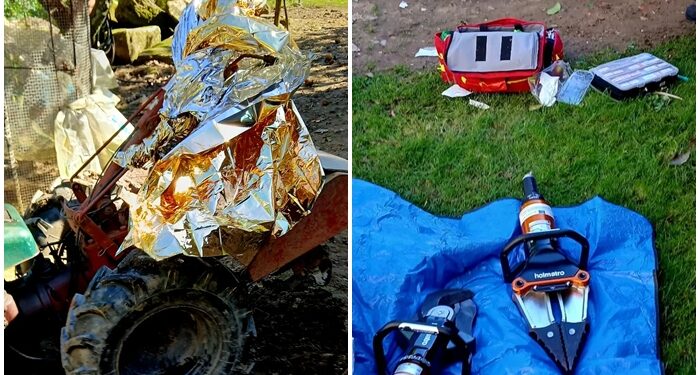 Herido un hombre en Redondela tras quedar con las piernas atrapadas en un motocultor