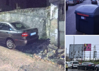 Borrasca «Martinho» en Vigo: 66 incidencias, entre ellas varios vehículos afectados por las fuertes rachas de viento