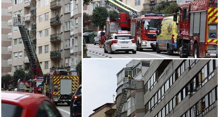 Despliegue de bomberos en Vigo para auxiliar a una mujer de avanzada edad