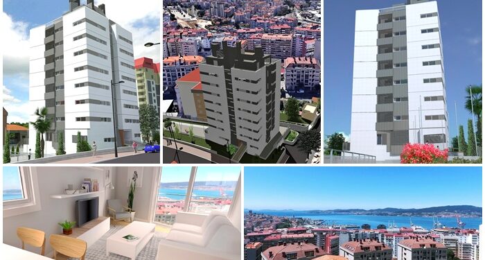 Así son los apartamentos de una nueva torre de 21 pisos con vistas únicas sobre la Ría de Vigo