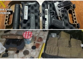 A prisión un hombre tras incautarle dos armas cortas y un botín de hachís, cocaína y drogas sintéticas