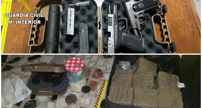 A prisión un hombre tras incautarle dos armas cortas y un botín de hachís, cocaína y drogas sintéticas