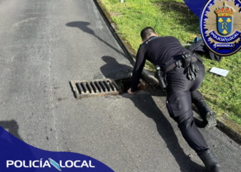 Entrañable rescate de la Policía Local en Redondela