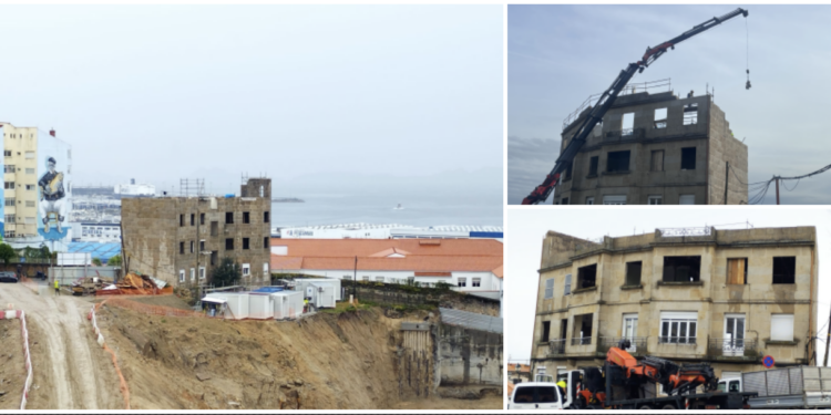 El avance de Barrio do Cura fulmina el penúltimo edificio de Santa Marta