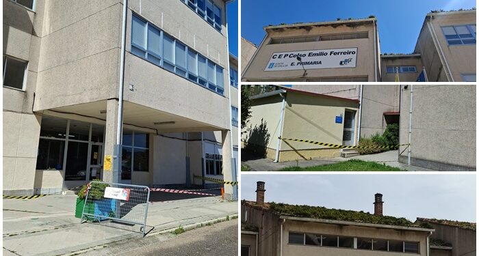 Alerta por la caída de cascotes en un colegio de Vigo, obligando los Bomberos a precintar sus accesos