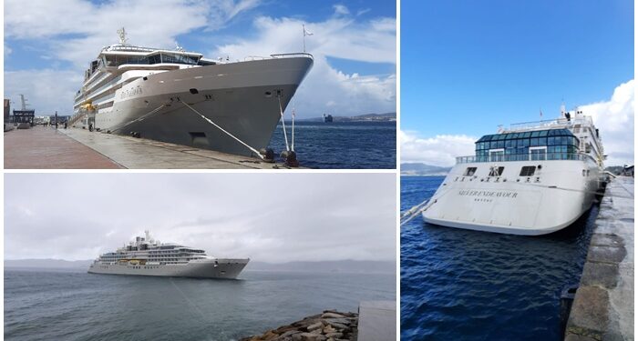 Un lujoso crucero diseñado para la exploración polar se refugia en Vigo por el mal tiempo