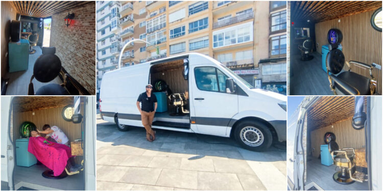 Desde festivales a pueblos remotos: nace en Vigo una barbería móvil para revolucionar el cuidado masculino