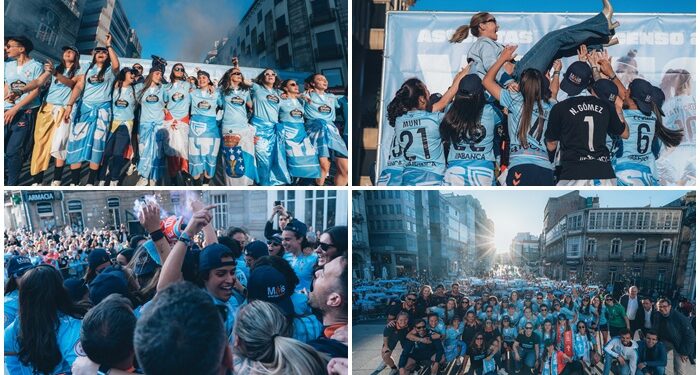 Primer reto conseguido: As Celtas asciende y se da un baño de alegría en el ‘km 0’ de Vigo