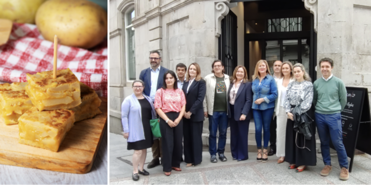 Todo listo para que una grúa de 6 metros voltee la tortilla más grande de la historia de Vigo