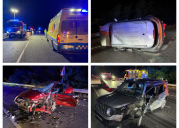 Seis heridos, entre ellos dos menores, en un brutal choque en Redondela