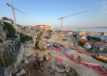 Avanza el ‘gigante’ urbanístico de Barrio do Cura en Vigo: ya se dejan ver los cimientos del edificio Ardora