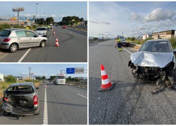 Tres personas heridas tras una colisión entre tres vehículos en la A-55