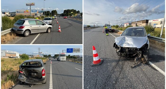 Tres personas heridas tras una colisión entre tres vehículos en la A-55