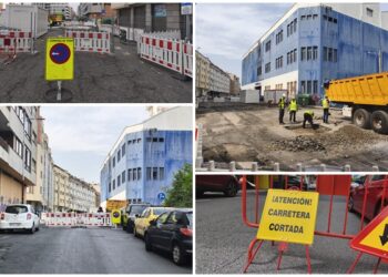 Cierran al tráfico dos calles de la ciudad tras el arranque de nuevas obras del Vigo Vertical