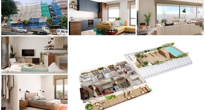 Avanzan a buen ritmo las obras de 18 nuevas viviendas (una con piscina y casi todas vendidas) en el centro de Vigo