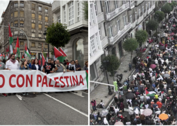 Cientos de vigueses reclaman en la calle el fin del genocidio en Palestina