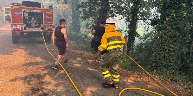 Peligro para varios núcleos de población por un gran incendio forestal de nivel 2 en Salvaterra
