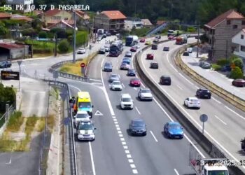 Retenciones kilométricas en la A-55 por una nueva colisión entre dos coches