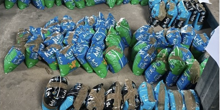 Dos detenidos en Portugal por introducir por el puerto de Vigo 400 kilos de cocaína mezclada con arena de gato