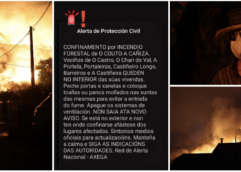 A Cañiza estrena el sistema de alertas masivo: los vecinos, obligados a confinarse ante el grave incendio