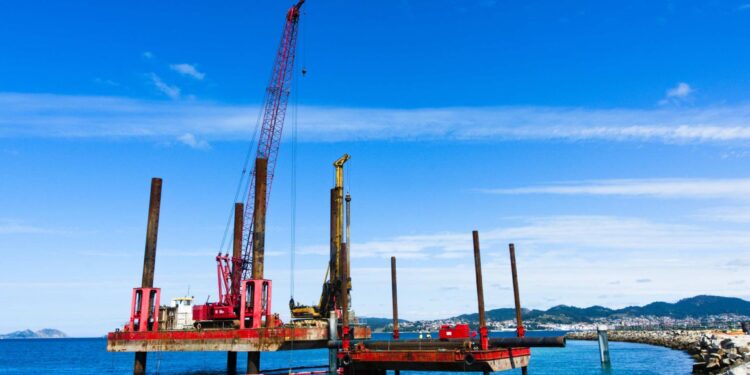 Una laboriosa (y colosal) obra de ingeniería en Vigo ya asienta Peiraos do Solpor