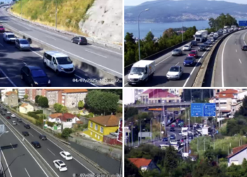 Colapso total de tráfico en Vigo: cuatro kilómetros de retenciones por un accidente en la AP-9