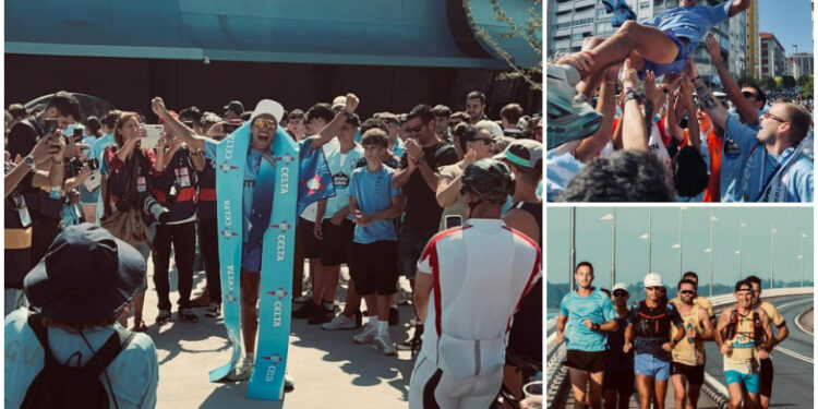 Un corazón celeste en el asfalto: Pablo Otero recorre 70 kilómetros para unir su casa y su pasión