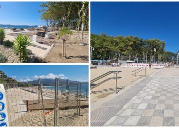 Vigo estrena (en parte) nuevo paseo en Samil a la espera del fin de obra de la recuperación dunar