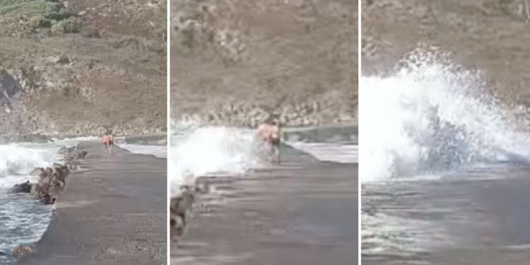 Susto en las Cíes: una ola arrastra a dos bañistas al Lago dos Nenos