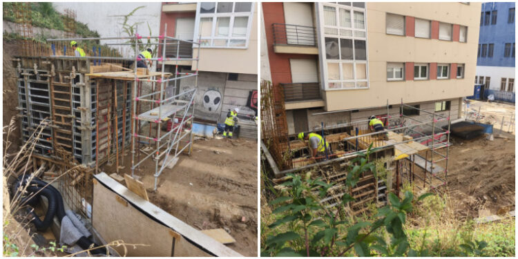 El nuevo ascensor entre Jacinto Benavente y Torrecedeira comienza a brotar