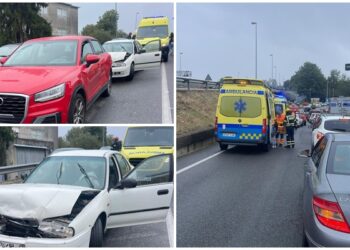 Enésimo accidente en la A-55: cuatro heridos tras una colisión entre tres turismos