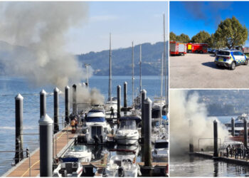 Incendio en una motora en el puerto de San Adrián de Cobres