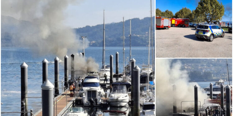 Incendio en una motora en el puerto de San Adrián de Cobres