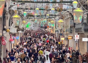 Ambiente prenavideño en la ciudad de Vigo