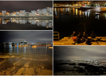 La noche de Vigo brilla en otoño a la orilla de su Ría: de Bouzas a Canido
