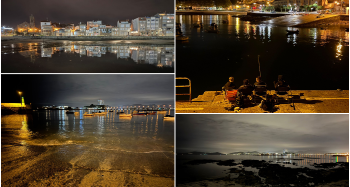 La noche de Vigo brilla en otoño a la orilla de su Ría: de Bouzas a Canido