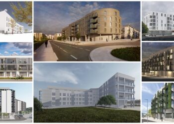 Así serán los 8 edificios que ya están en obras en Navia y que ofrecerán 273 nuevas viviendas públicas
